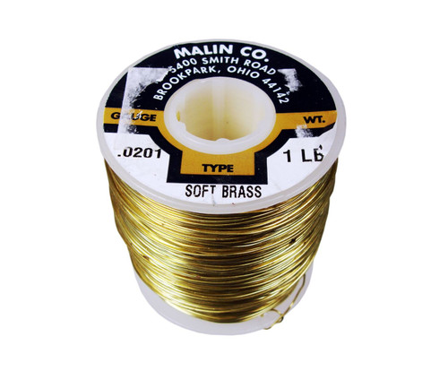 Malin 26-0201-001S CDA 260 Soft Brass 0.0201" #24 ASTM B134 Spec Breakaway Wire (1 lb Roll)