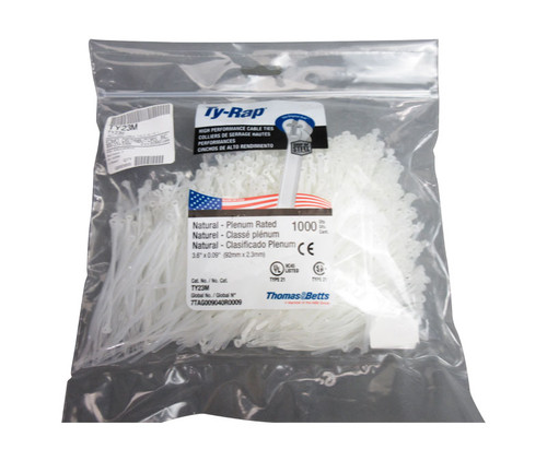 Ty-Rap® TY523M Natural 4" Cable Tie - 100/Pack