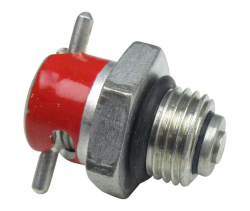 Curtis CCA-4350 Brass 9/16"-20 UNF x .635 Long Spiral to Open/Turn to Lock Straight Thread Drilled Fuel Drain Valve