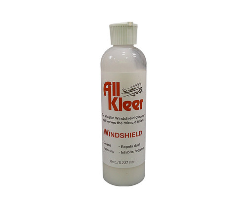 All Kleer AK-8OZ White Aviation Plastic Windshield Cleaner - 8 oz Bottle
