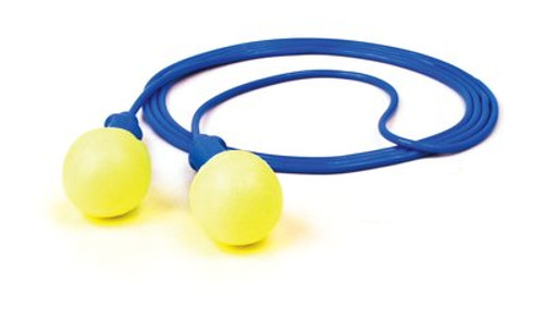 3M™ 318-1001 E-A-R™ Push-Ins™ Yellow/Blue 28 dB Corded Poly Bag Earplugs - 100 Pair/Box