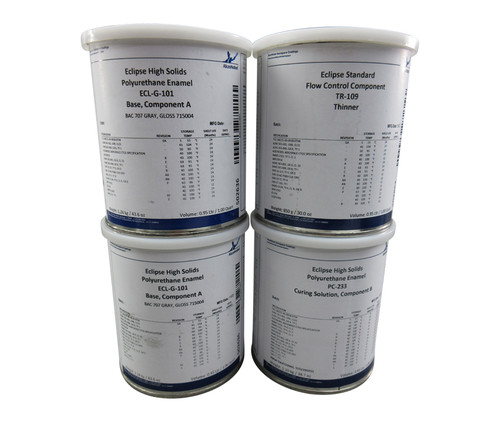 AkzoNobel Eclipse® ECL-G-101/PC-233/TR-109 Gray BAC707 BMS10-60 Type I & II Class B Grade D Spec Polyurethane Enamel Topcoat - 4-Quart Kit