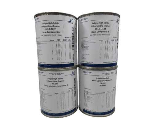 AkzoNobel Eclipse® ECL-G-1622/PC-233/TR-109 White BAC70846 BMS10-60 TY I&II CL B GR D Spec Polyurethane Enamel Topcoat - 4 Quart Kit