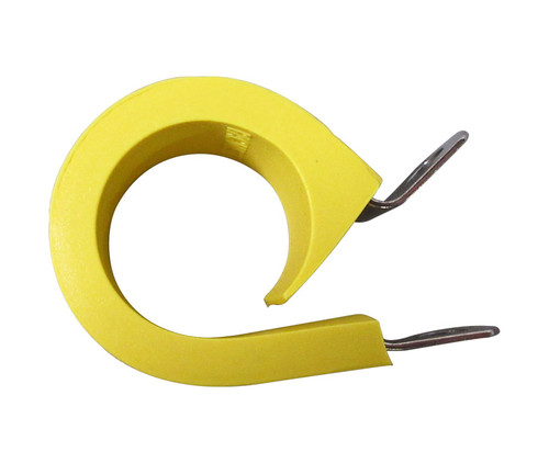 Military Specification M85052/1-12 Crescent Steel Yellow Nitrile Rubber Clamp, Loop