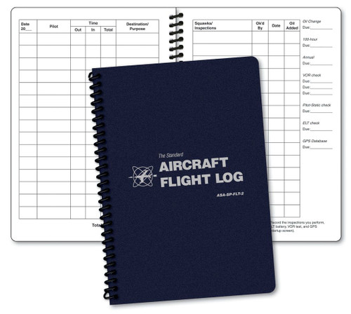 Aviation Supplies & Academics ASA-SP-FLT-2 Blue The Standard™ Softcover Aircraft Flight Log