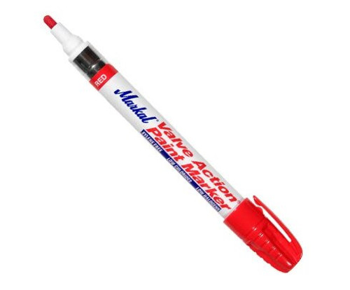 Markal 96822 Red Valve Action Paint Marker - 1/8" (3 mm) Mark Size