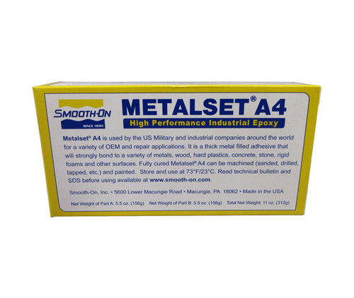 Smooth-On 01032 A4 Metalset Aluminum Filled Epoxy Adhesive - 11 oz Kit