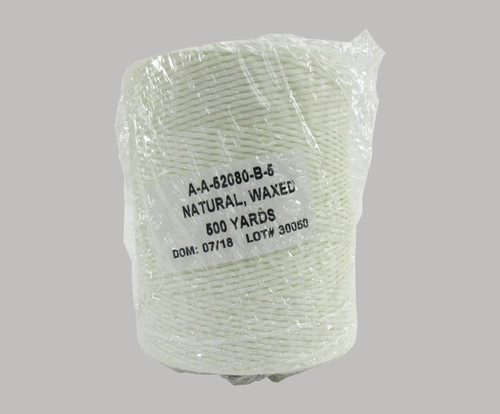 Military Specification A-A-52080-B-5 Natural Nylon/Waxed Finish Tape, Lacing & Tying Cord - 500 Yard Spool
