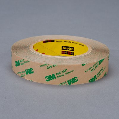 3M™ 021200-19337 Scotch® 468MP Clear 5 Mil Adhesive Transfer Tape - 1" x 60 Yard Roll