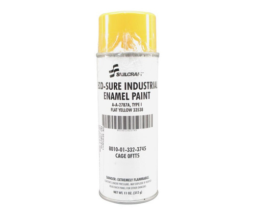 Skilcraft® 0674-330 ECO SURE® FS 33538 Flat Yellow A-A-2787A Type I Spec Industrial Enamel Paint - 11 oz Aerosol Can