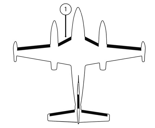 GOODRICH P25S7D5095-09 FASTboot® Piper PA42 & PA42-1000 LH Fuselage - Nacelle De-Ice Boot