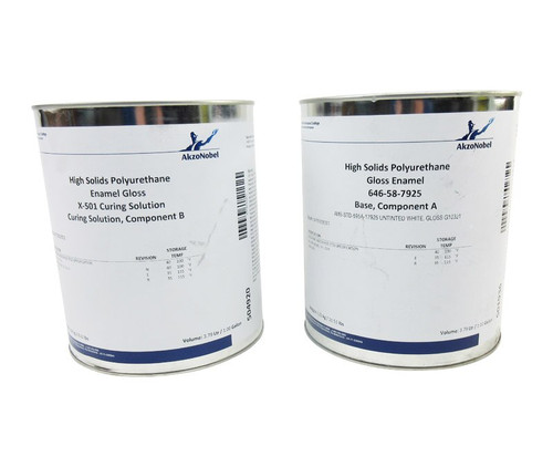 AkzoNobel 646-58-7925/X-501 FS#17925 White MIL-PRF-85285E Type I Class H Spec Chemical Resistant Military Polyurethane Topcoat - 2 Gallon Kit