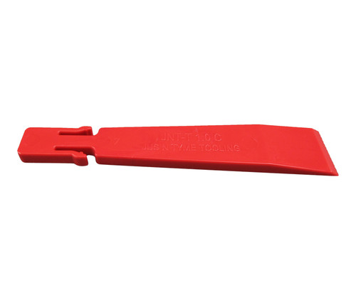 Jus N Tyme JNT-T1.0C Red 5" Single Edge (1") Celcon Plastic Sealant Scraper Tip