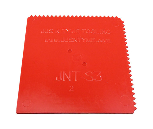 Jus N Tyme JNT-S3 Red 3" Square Single Edge (3") Celcon Plastic Serrated Sealant Spreader