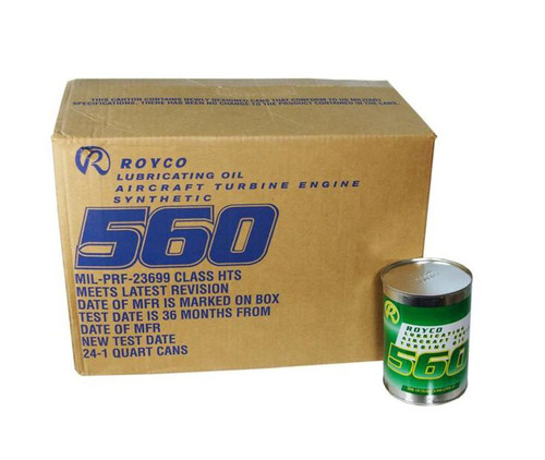 ROYCO® 560 MIL-PRF-23699G HTS Class Spec Advanced Synthetic Gas Turbine Engine Oil - 24 Quart/Case