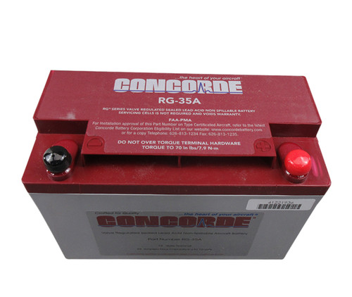 Concorde RG-35A 12-Volt General Aviation AGM Aircraft Battery