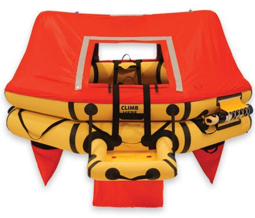 EAM Worldwide R1500-105 Red/Yellow T7AS-VIP Twin Tube 7-Man Corporate Helicopter Life Raft