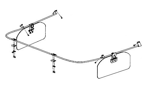Rosen R1290000 Piper PA-46 Malibu/Mirage (s/n: 4636021 to 4636445) Monorail FAA-STC'd Complete Sunvisor System Kit