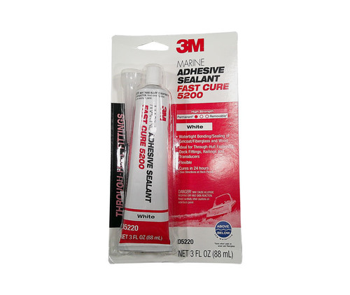 3M™ 051135-05220 White 5200FC Fast-Cure Marine Adhesive Sealant - 3 oz Tube