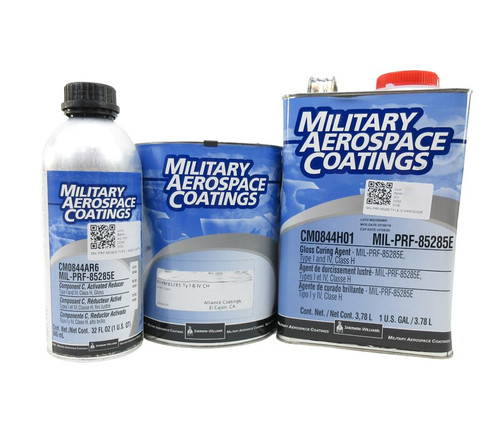 Sherwin Williams F94A2039 FS16081 Gloss Gray MIL-PRF-85285E, Type I, Class H Polyurethane Topcoat - 2.25 Gallon Kit