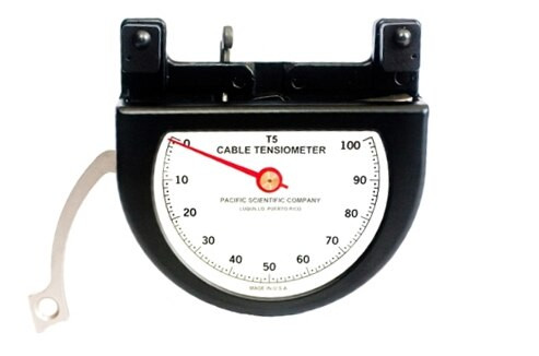Pacific Scientific T5-2002-401-00 Black Dial Indicating 1/16" to 1/4" 10CWT to 70CWT & 10-150 lbs Cable Tensiometer