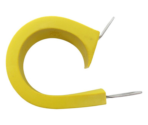 Military Specification M85052/1-16 Crescent Steel Yellow Nitrile Rubber Clamp, Loop