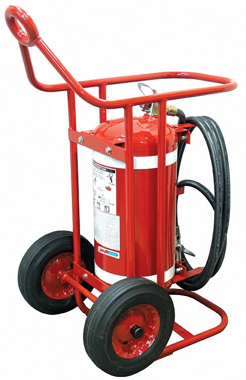 H3R Aviation Model B673 Red 65.00 lb UL Rating 4A:80B:C Wheeled Halotron® 1 Flight Line / Ramp Fire Extinguisher