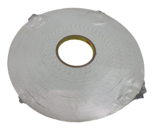 3M™ 021200-06453 Off-White 4016 Double 62.5 Mil Coated Urethane Foam Tape - 1/2" x 36 Yard Roll
