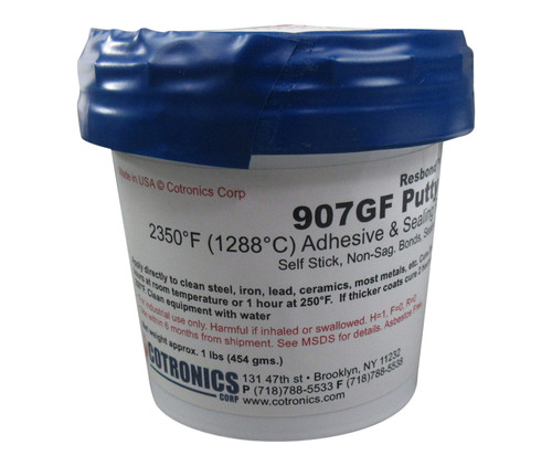 Resbond™ 907GF-1 Gray Regular Grade 2300°F Fireproof Adhesive & Sealing Putty - 1/2 Pint Can