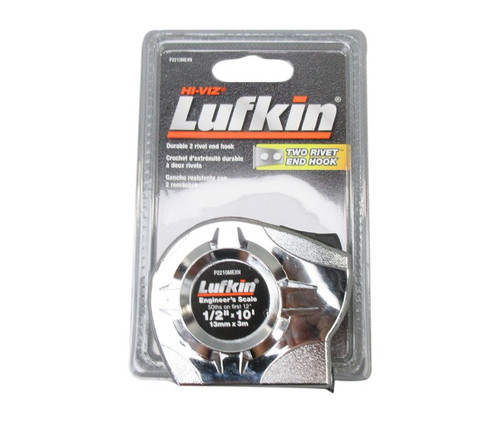 Lufkin P2210MEX 1/2" x 10' Metric-Decimal Chrome Tape Measure