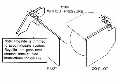 Rosen RCS-300-3 Textron Cessna 210 & T210 NSA FAA-STC'd Complete Sunvisor System Kit