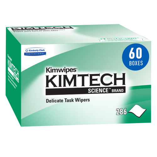 Kimtech Science™ 34155 Kimwipes® White 1-Ply 8.2" x 4.39" Delicate Task Wipers - 286 Wipe Pop-Up Box