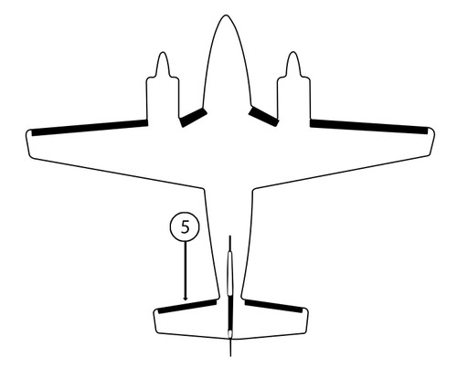 GOODRICH P25S7D5026-03 FASTboot® Piper PA31 LH Horizontal Stabilizer De-Ice Boot