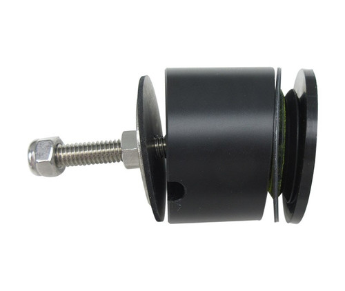 Celeste® TR-BASE125C Black 12° Angle Counter Mount Snap-In Bottom Soap Dispenser Base