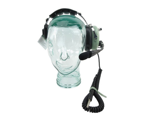 David Clark 40608G-01 Model H3492 Over-the-Head Single Ear 5' Coil Cord 1/4" Stereo Plug 2-Way Passive Radio Headset