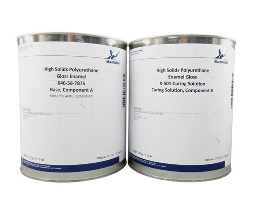 AkzoNobel 646-58-6473/X-501 FS#16473 Gray MIL-PRF-85285E Type I Class H Spec Chemical Resistant Military Polyurethane Topcoat - 2 Gallon Kit