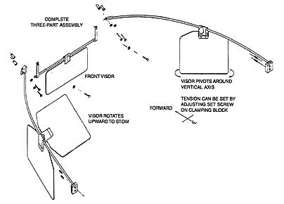 Rosen RMD-300-1 Mitsubishi MU-300 Diamond Monorail FAA-STC'd Complete Sunvisor System Kit