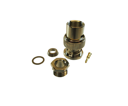 Amphenol RF 31-2-RFX Brass/Nickle RG-58, RG-141, RG-142, RG-400 BNC Male Straight Connector, Plug, Electrical
