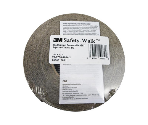 3M™ 048011-19280 Safety-Walk™ 510 Black Slip-Resistant Conformable Tapes & Treads - 2" x 60' Roll