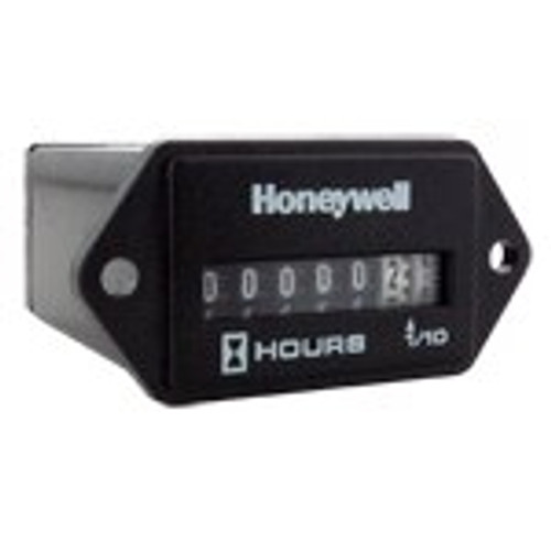 Honeywell Hobbs 20035-17 Deluxe AC Black Rectangular Wire Lead Hour Meter - 108 to 132 VAC