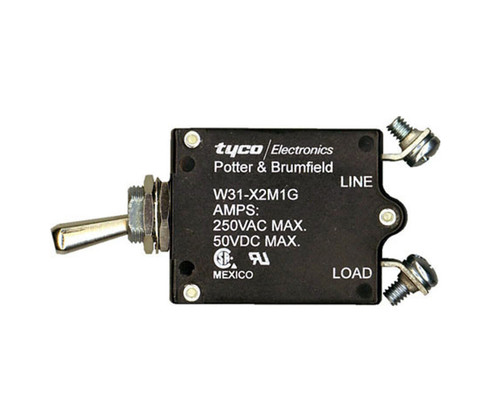 Potter & Brumfield W31-X2M1G-2 Toggle Circuit Breaker - 2 AMP
