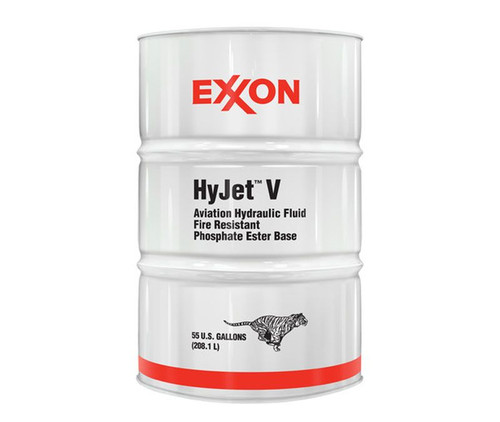 Exxon™ HyJet™ V BMS 3-11P Type V, Grade A/C Spec Fire-Resistant Aviation Hydraulic Fluid - 55 Gallon Drum
