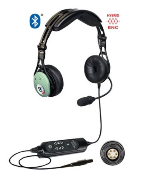 David Clark 43105G-02 Model DC PRO-X2 Bluetooth® Hybrid ENC Stereo/Mono 7' Straight Cord 6-pin Panel Mount Aircraft Headset