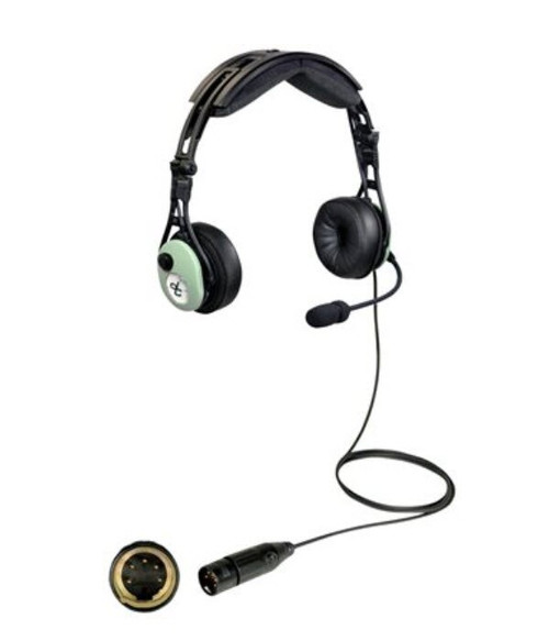 David Clark 43106G-02 Model DC PRO-2 Passive Mono 5' Straight Cord 5-pin XLR Airbus Plug Aircraft Headset