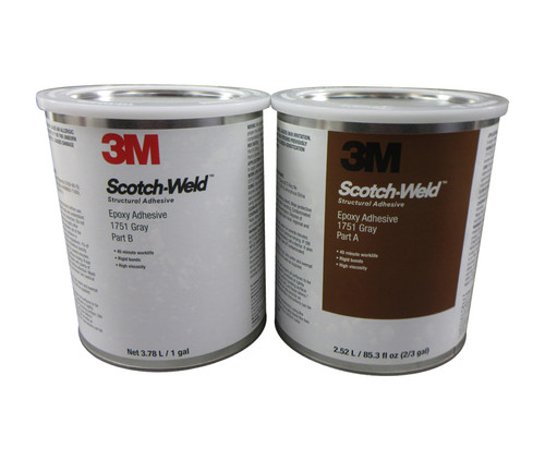 3M™ 021200-20105 Scotch-Weld™ 1751 B/A Gray Epoxy Adhesive - 3.78 Liter (Gallon) Kit
