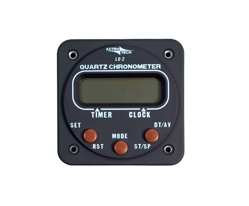 Astrotech AT420100 Model LC-2 Black AAA Battery Powered 14/28-Volt Lighting 2-1/4" Panel Hole Mounted Clock-Timer