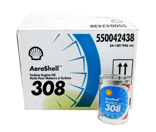 AeroShell™ Turbine Oil 308 Synthetic Turbine Engine Oil - 24 Quart/Case