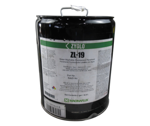 MAGNAFLUX® 01-3263-40 ZYGLO® ZL-19 Level 1 Water Washable Fluorescent Penetrant - 5 Gallon Pail