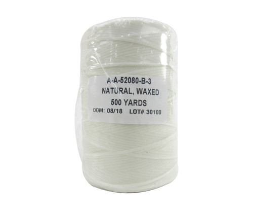 Military Specification A-A-52080-B-3 Natural Nylon/Waxed Finish Tape, Lacing & Tying Cord - 500 Yard Spool