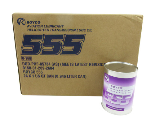 ROYCO® 555 DOD-PRF-85734 Spec Synthetic Helicopter Transmission & Turbine Engine Oil - Quart Can